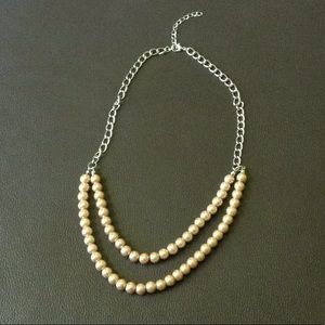 Champagne faux pearl necklace